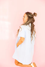 The Hamptons Mini Dress-Lt Blue