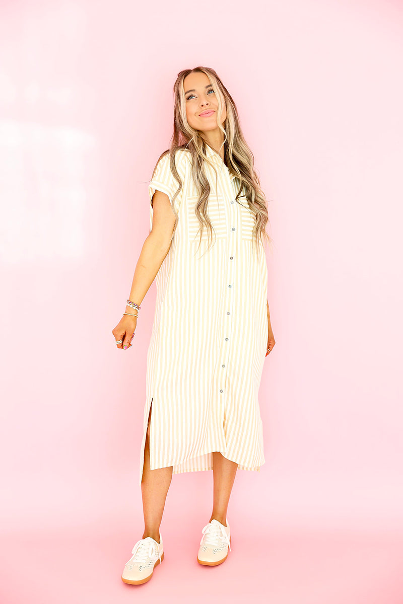 Coastal Classic Striped Midi Dress