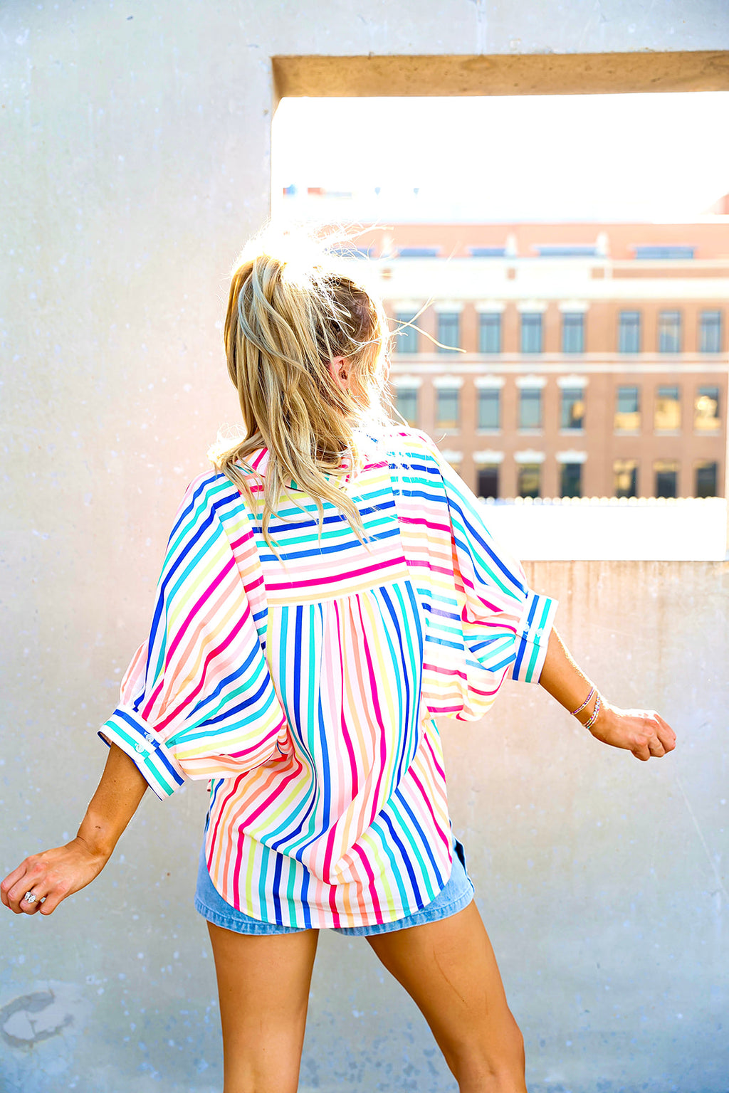 Chase The Rainbow Striped Blouse