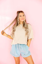 Simple & Sweet Tee-Taupe