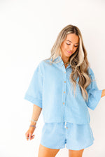 Going For Gingham Textured Set-Blue