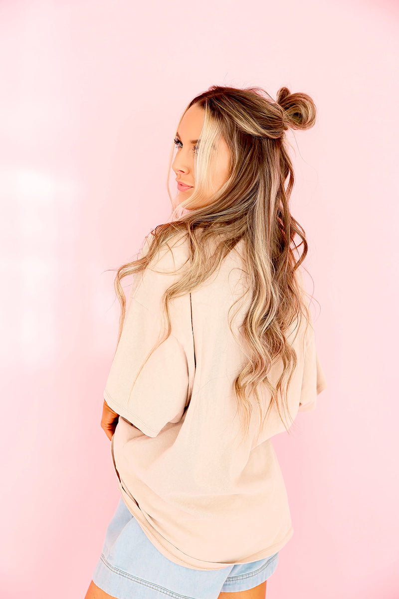 Simple & Sweet Tee-Taupe
