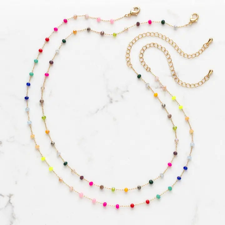 Dainty Beaded Rainbow Necklace