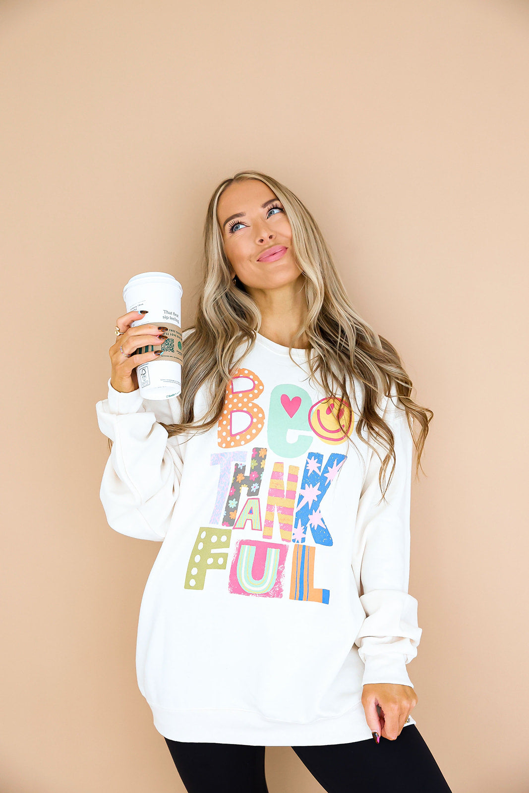 Be Thankful Crewneck- Cream