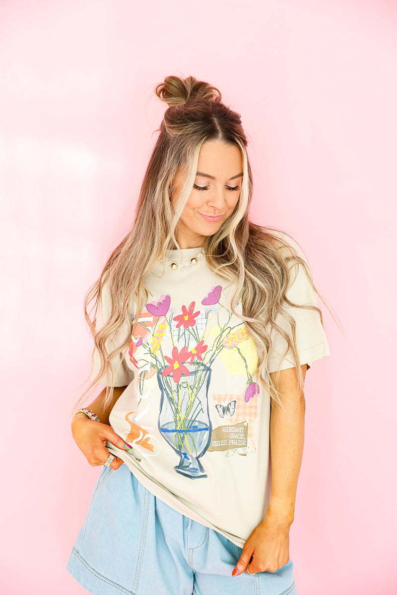 Abundant Grace Floral Graphic Tee