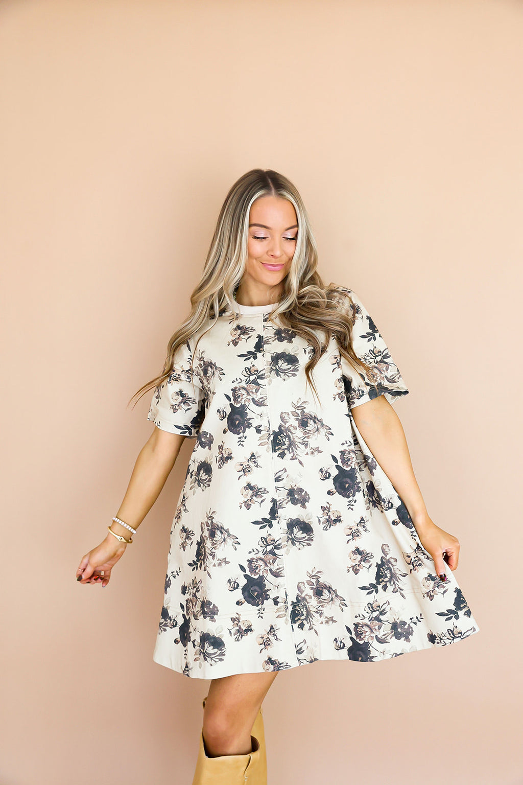 Rosy Outlook Denim Dress