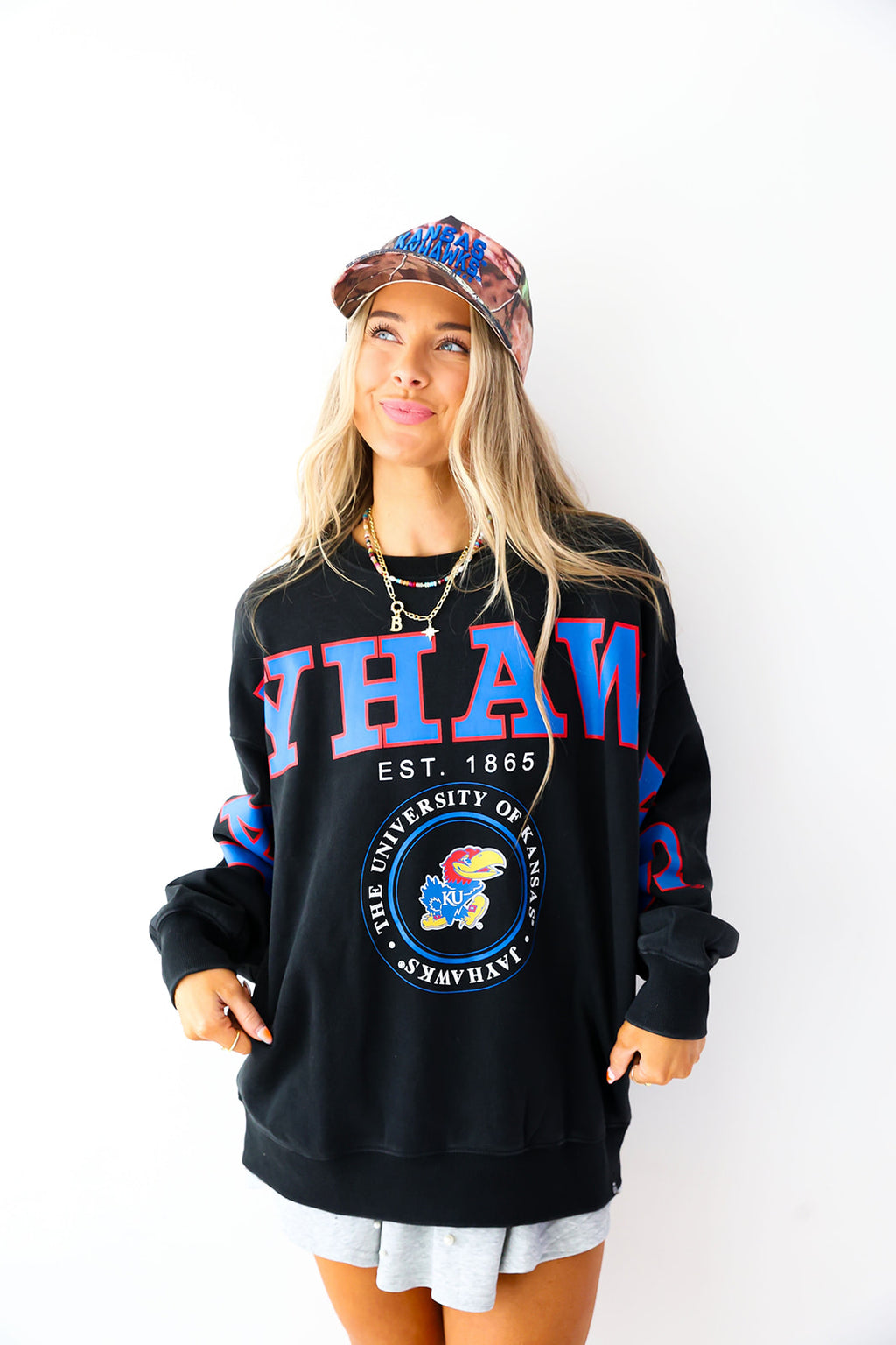 Jayhawks Acid Wash Crewneck *Licensed*