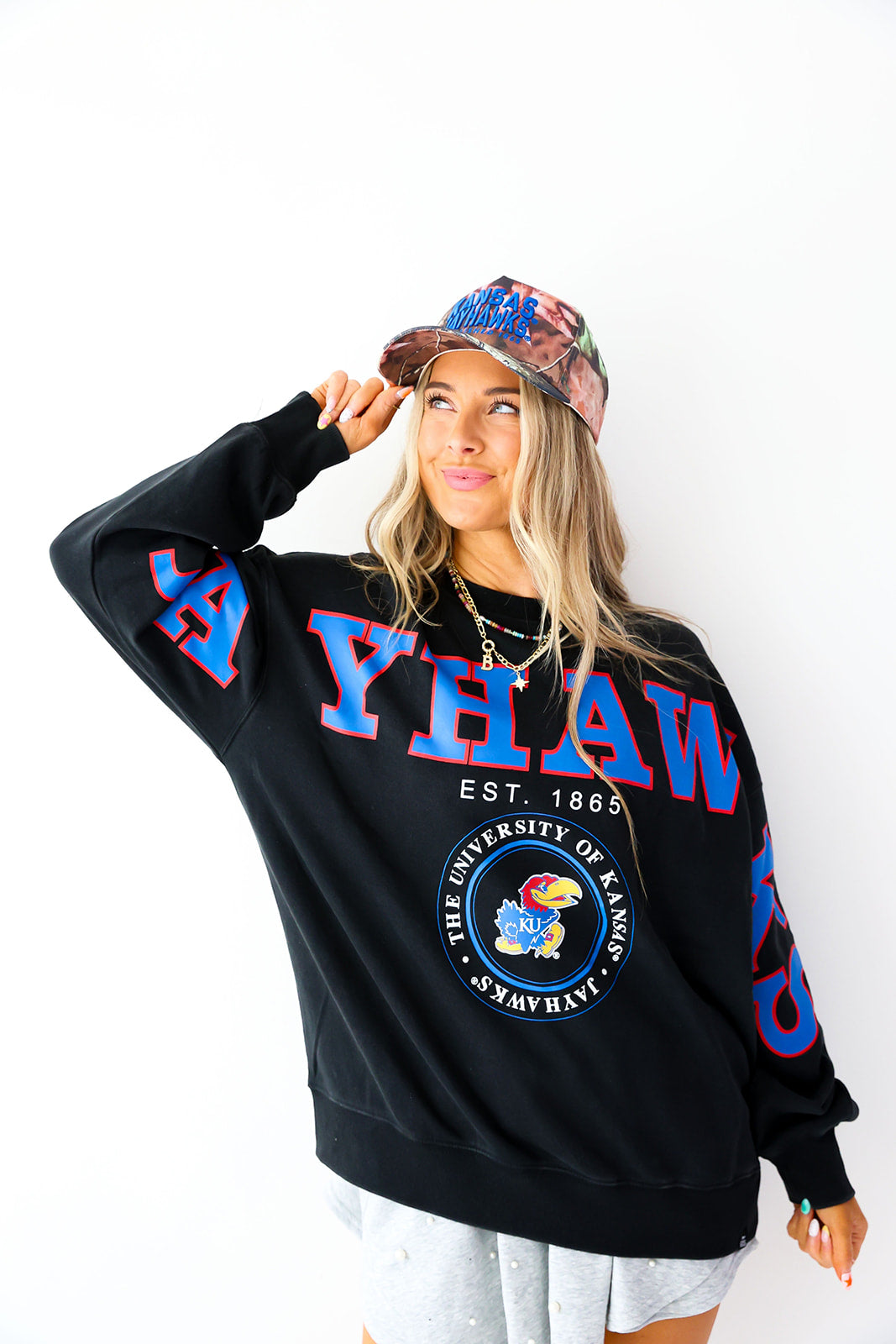 Jayhawks Acid Wash Crewneck *Licensed*