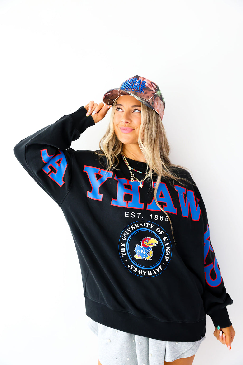 Jayhawks Acid Wash Crewneck *Licensed*