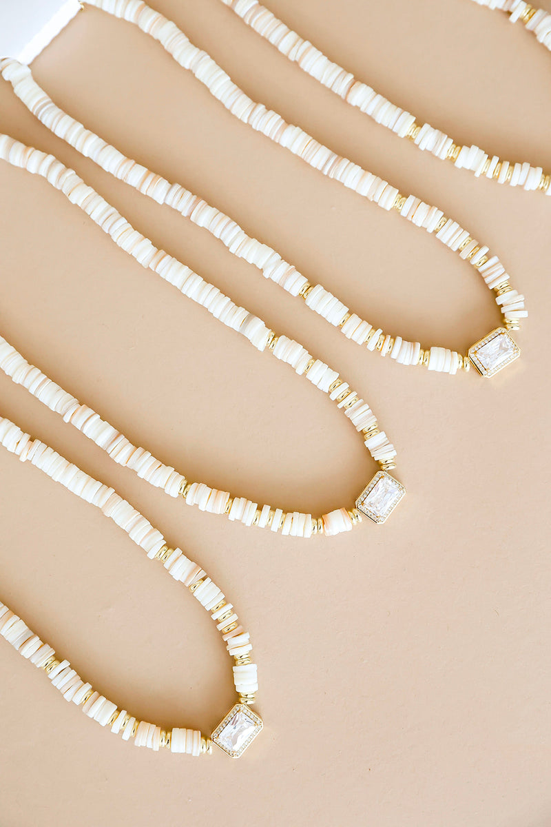 Dream Pop Gemstone Necklace-Nude