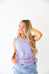 Keep It Fresh Striped Tank Top (Ruched Detail)