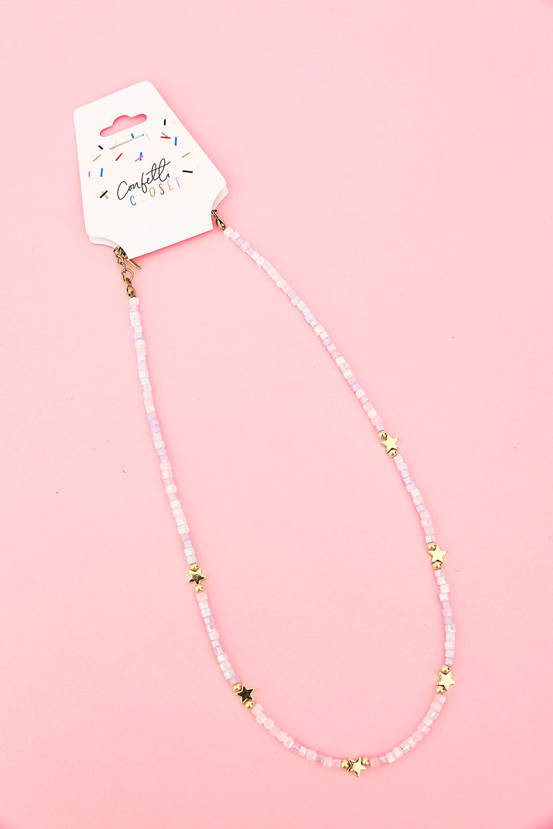 Born To Shine Dainty Star Necklace-Pastel Blue