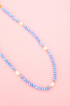 Crystal Flora Necklace-Pastel Blue