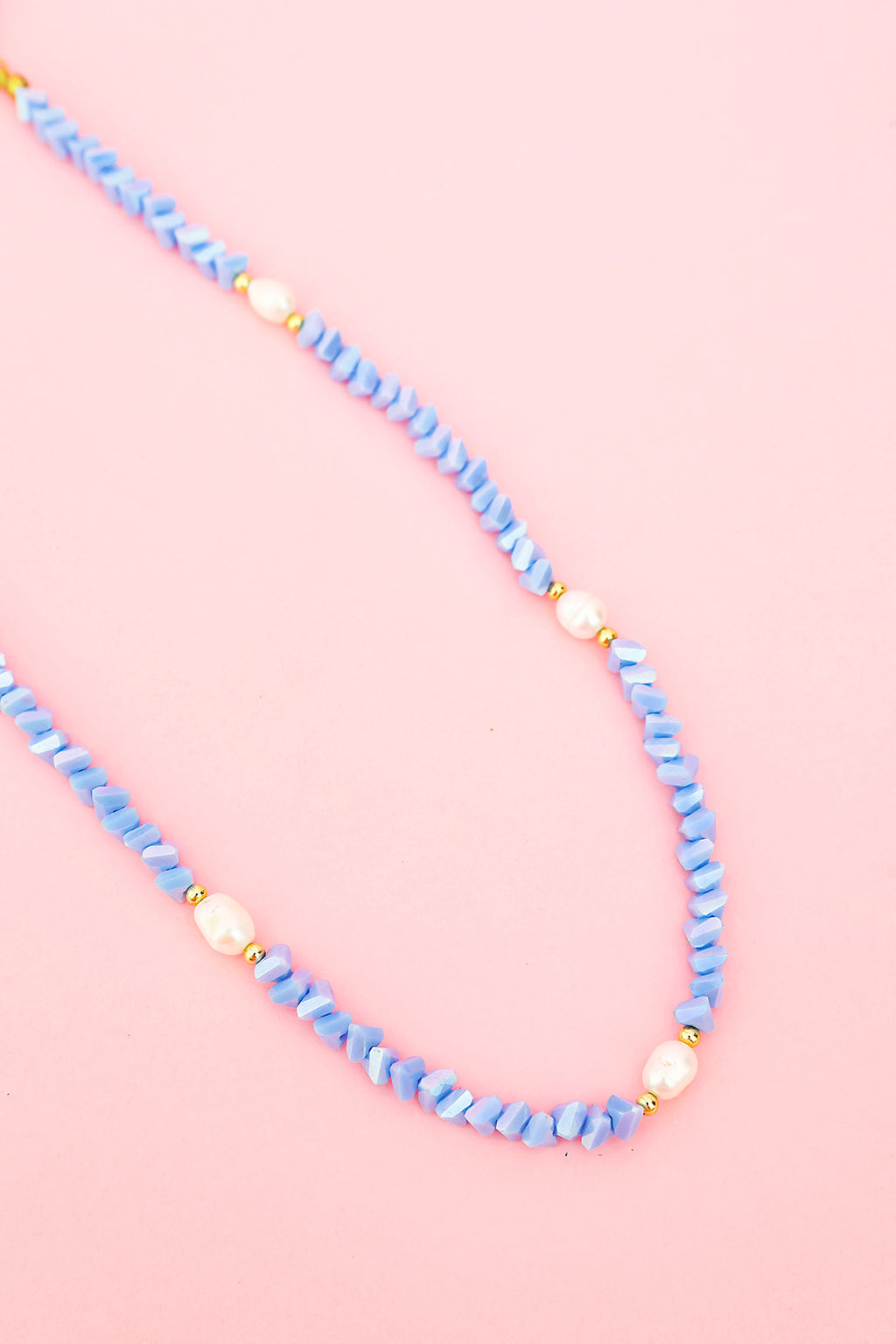 Crystal Flora Necklace-Pastel Blue