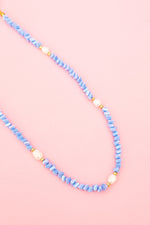 Crystal Flora Necklace-Pastel Blue