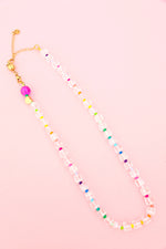 Rainbow & Clear Multi Beaded Necklace