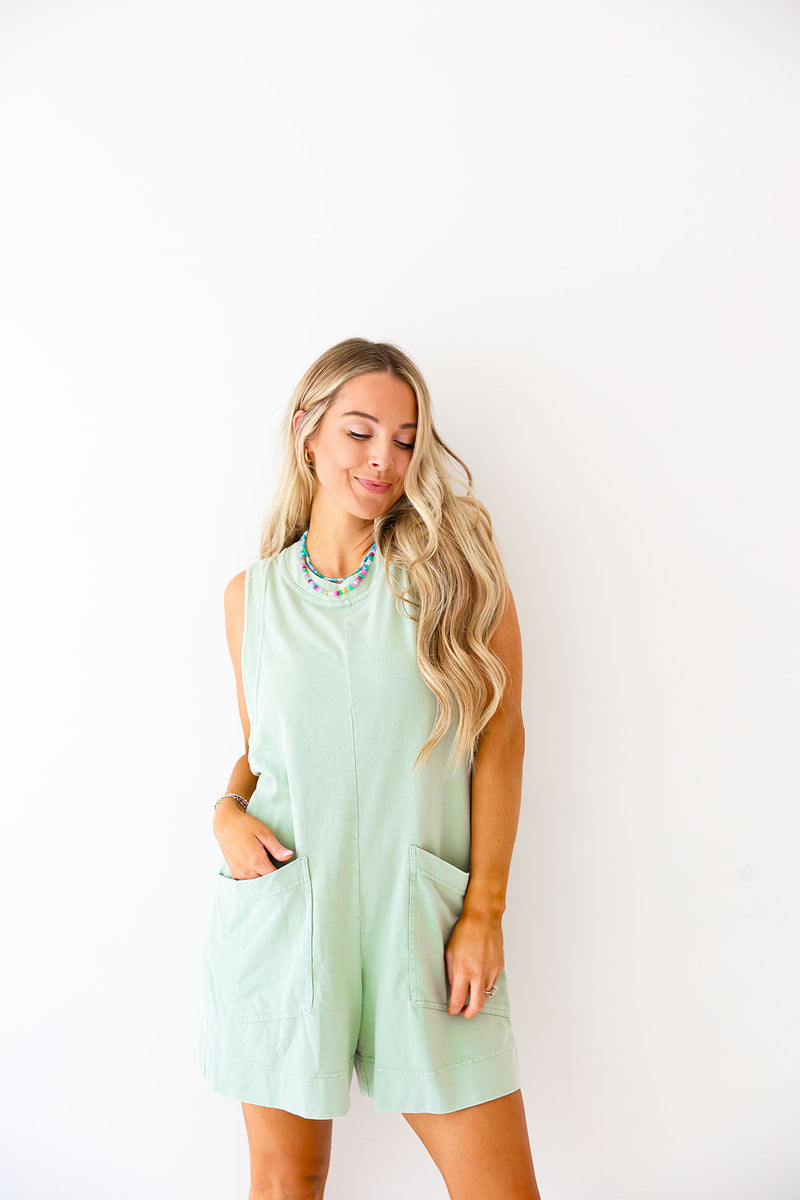 Always & Everywhere Romper-Sage Green