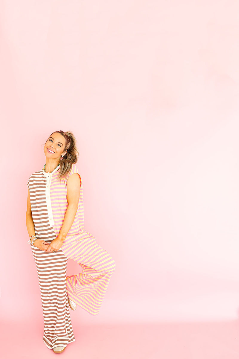 Pick A Side Striped Jumpsuit