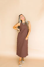 Cider Season Button Detail Midi Dress – Brown