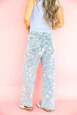 Watercolor Floral Print Jeans