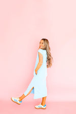 Simple And Sweet Dress-Aqua Blue