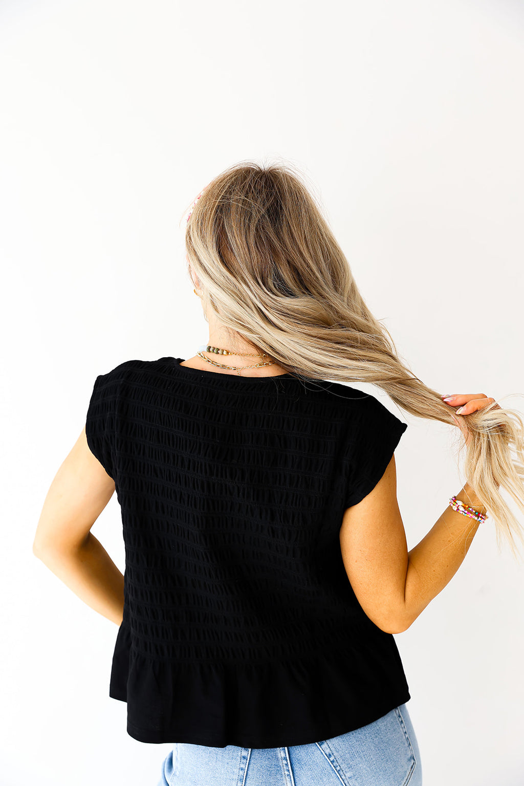 Simply Chic Textured Top-Black