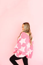 Oversized Star Cardigan-Pink/Blush RESTOCK