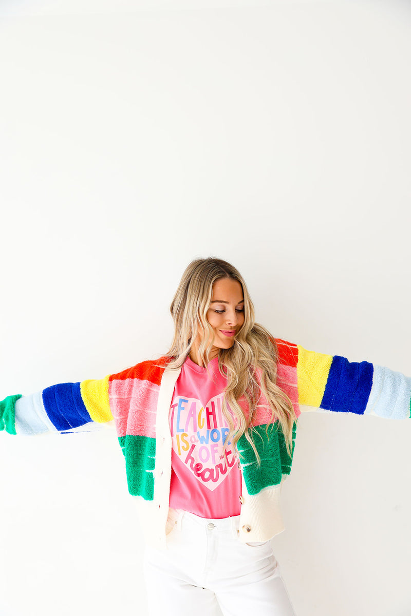 Color It In Rainbow Cardigan