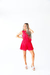 Brunch Babe Eyelet Shorts Set-Red