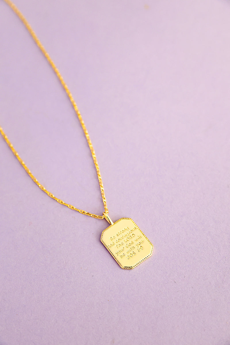 Joshua 1:9 Gold Necklace