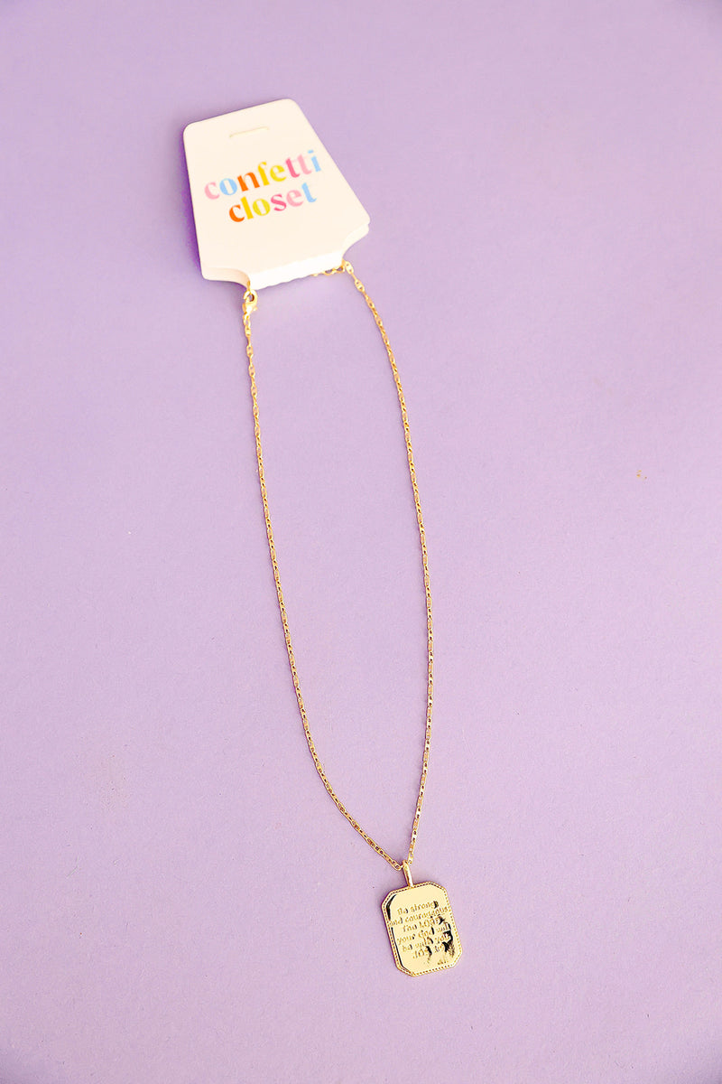 Joshua 1:9 Gold Necklace