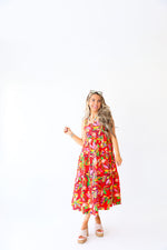 Sweet Escape Floral Tiered Maxi Dress-Bright Coral