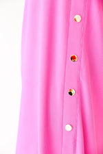 She's So Cool Button Detail Midi Dress-Magenta