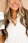 Coffee Run Striped Midi Dress