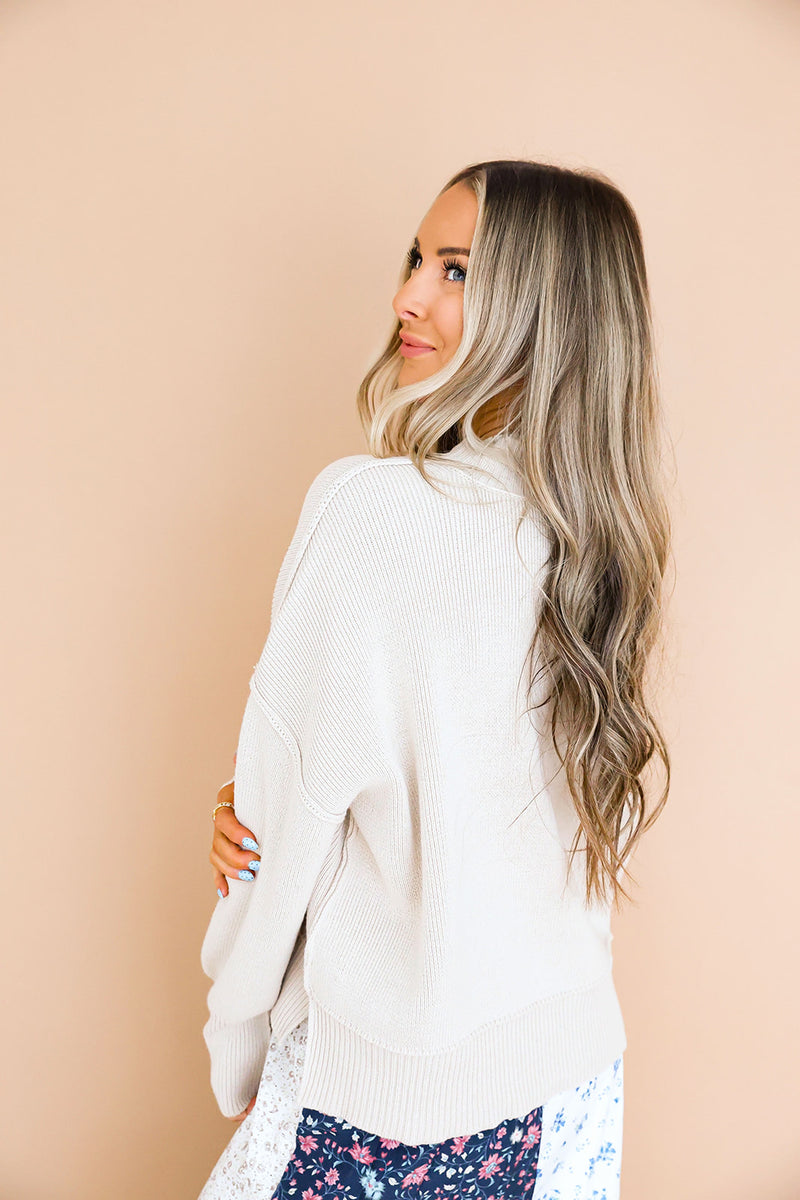 Say Yes Short Sweater - Sand