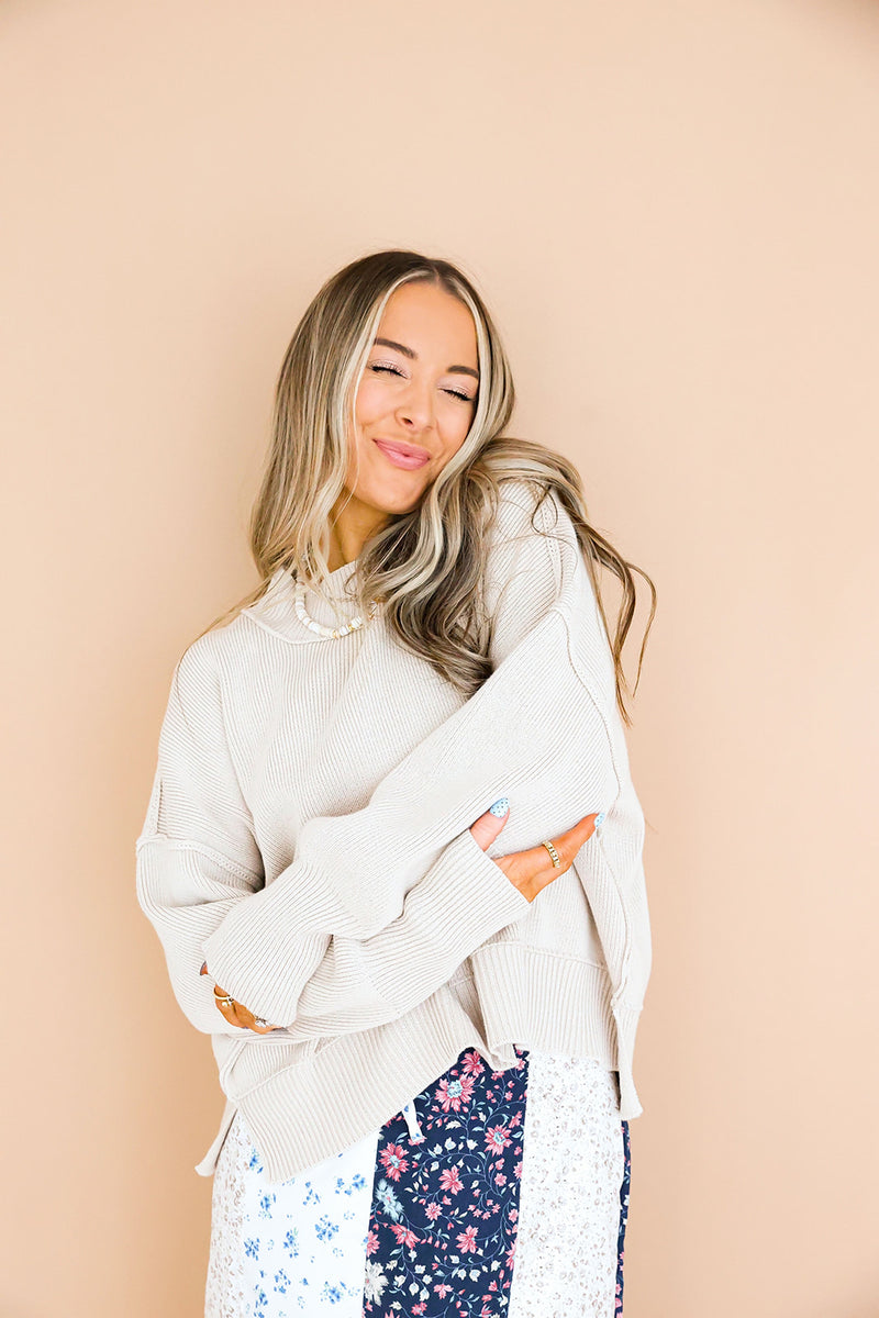 Say Yes Short Sweater - Sand