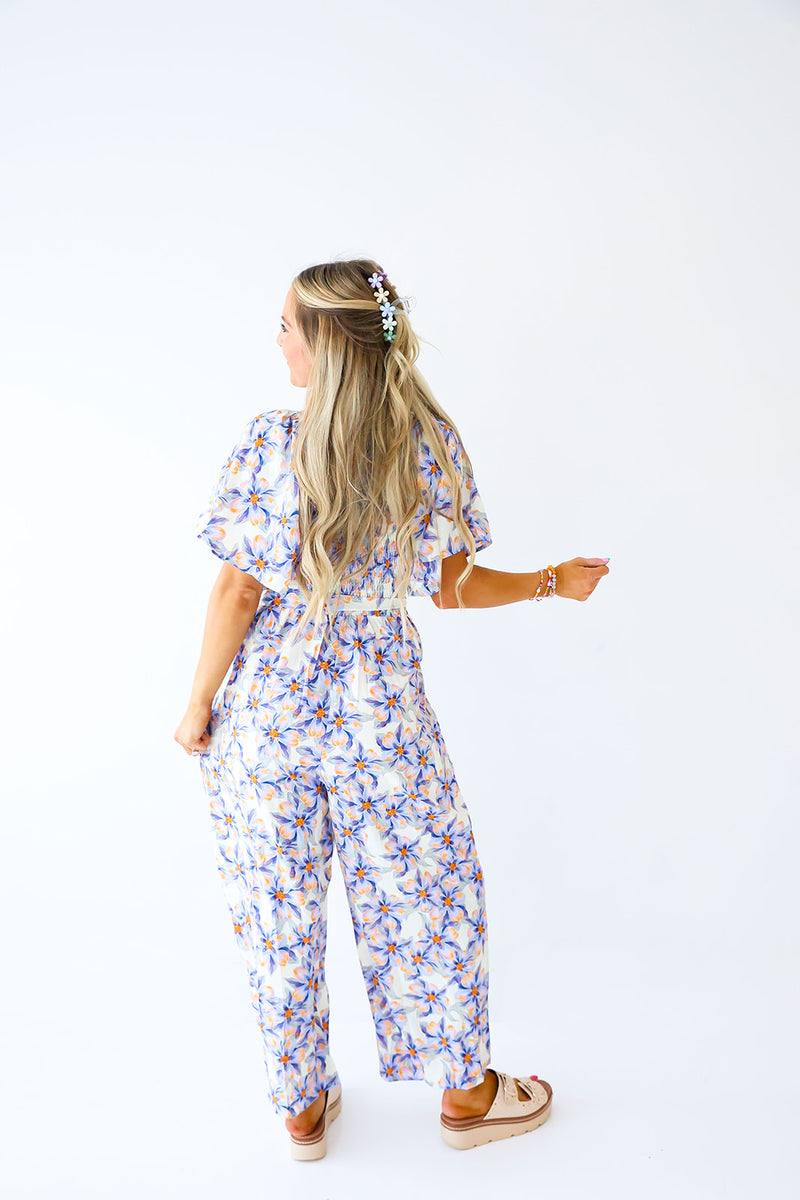 Blue Mix Floral Jumpsuit