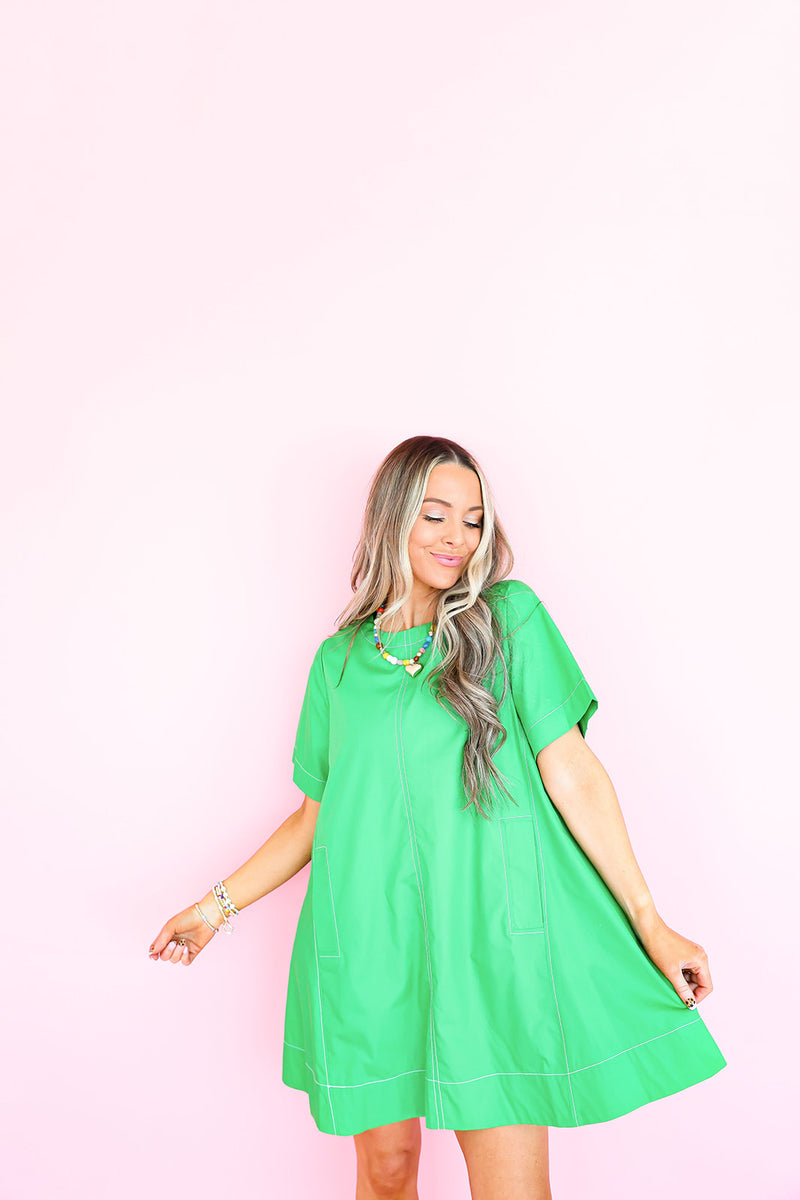 Such A Charmer A Line Dress-Green