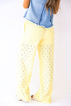 Daisy Days Eyelet Pant-Yellow