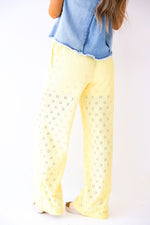 Daisy Days Eyelet Pant-Yellow