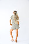 Olive & Cream Textured Striped Romper