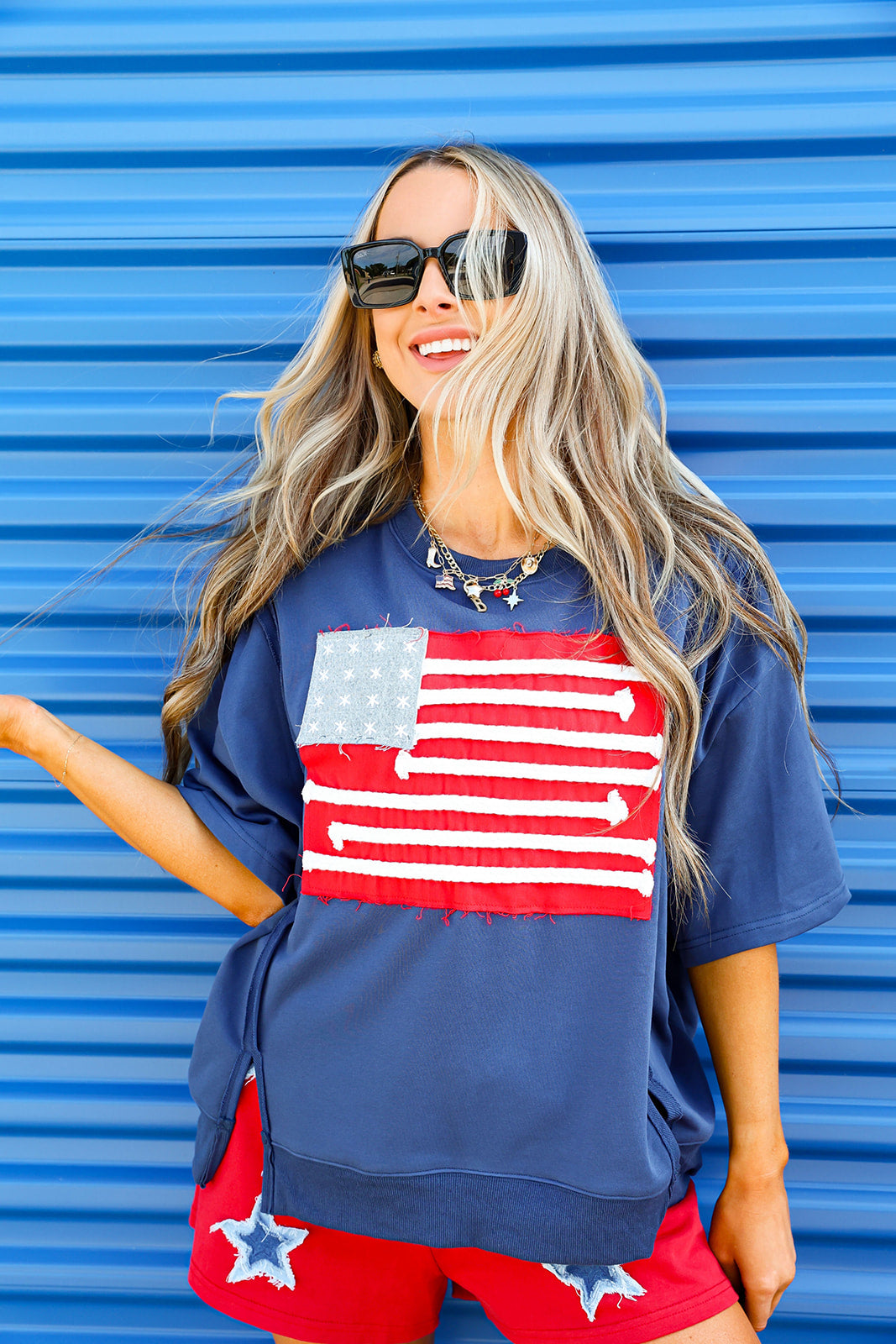 Flag Me Down Top-Navy