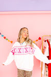 XOXO Varsity Stripe Sweatshirt Top