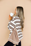 Stripe A Pose Pullover-Brown/Ivory
