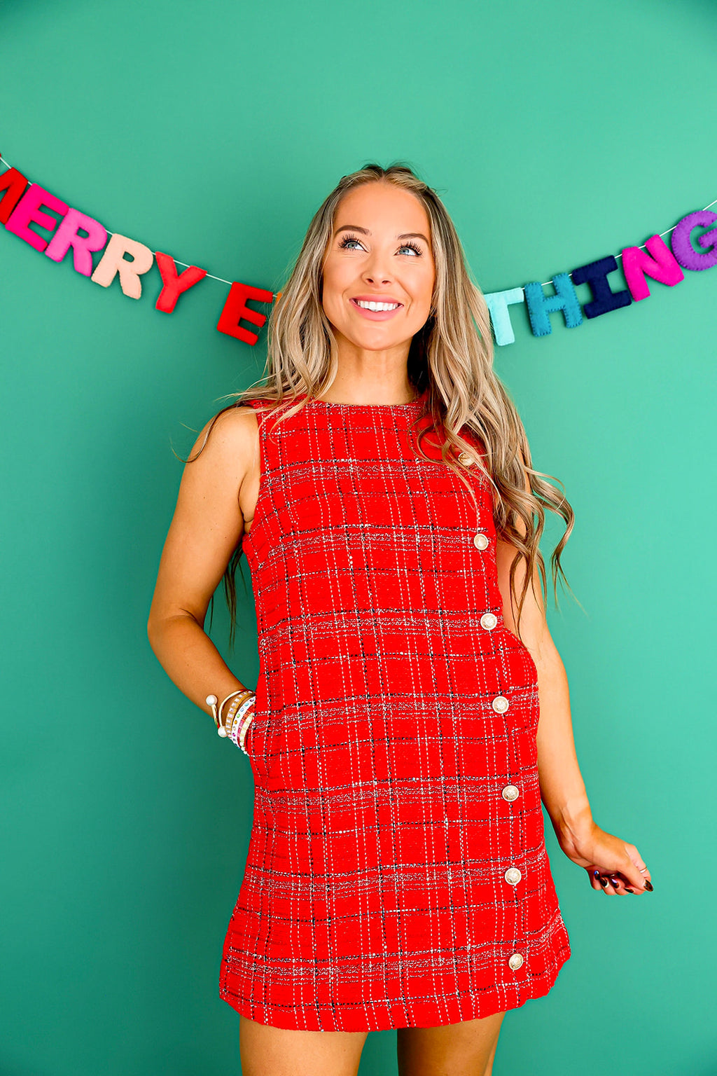 Merry Moment Tweed Dress