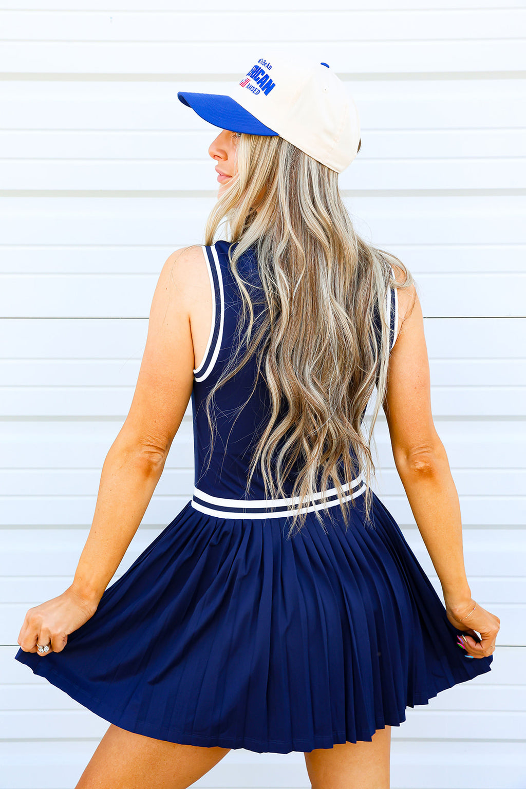 Serve It Up Dress-Navy