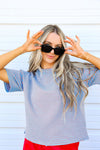 Cooling Off Striped Tee-Blue