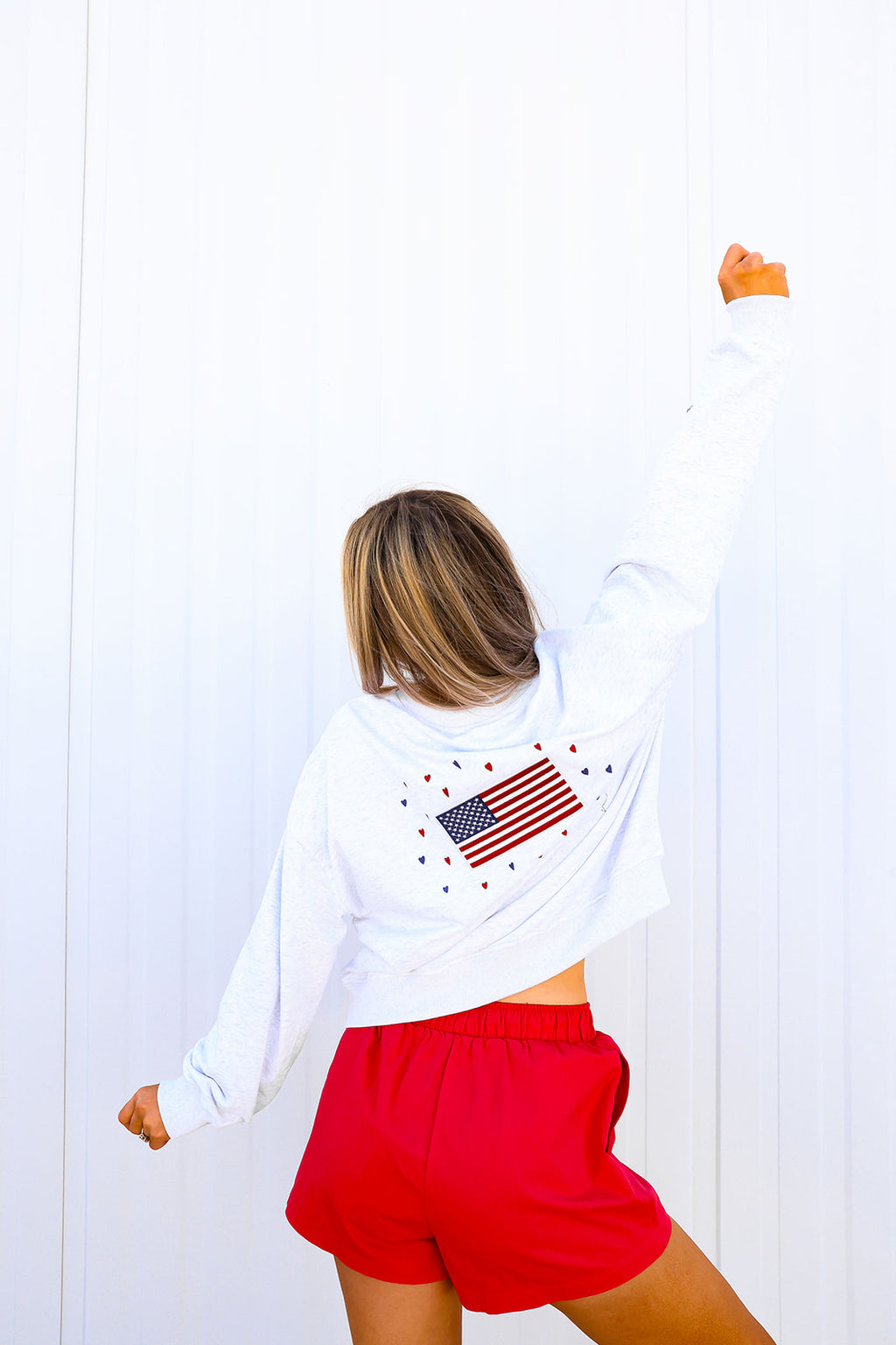 Patriotic USA Embroidered Crewneck