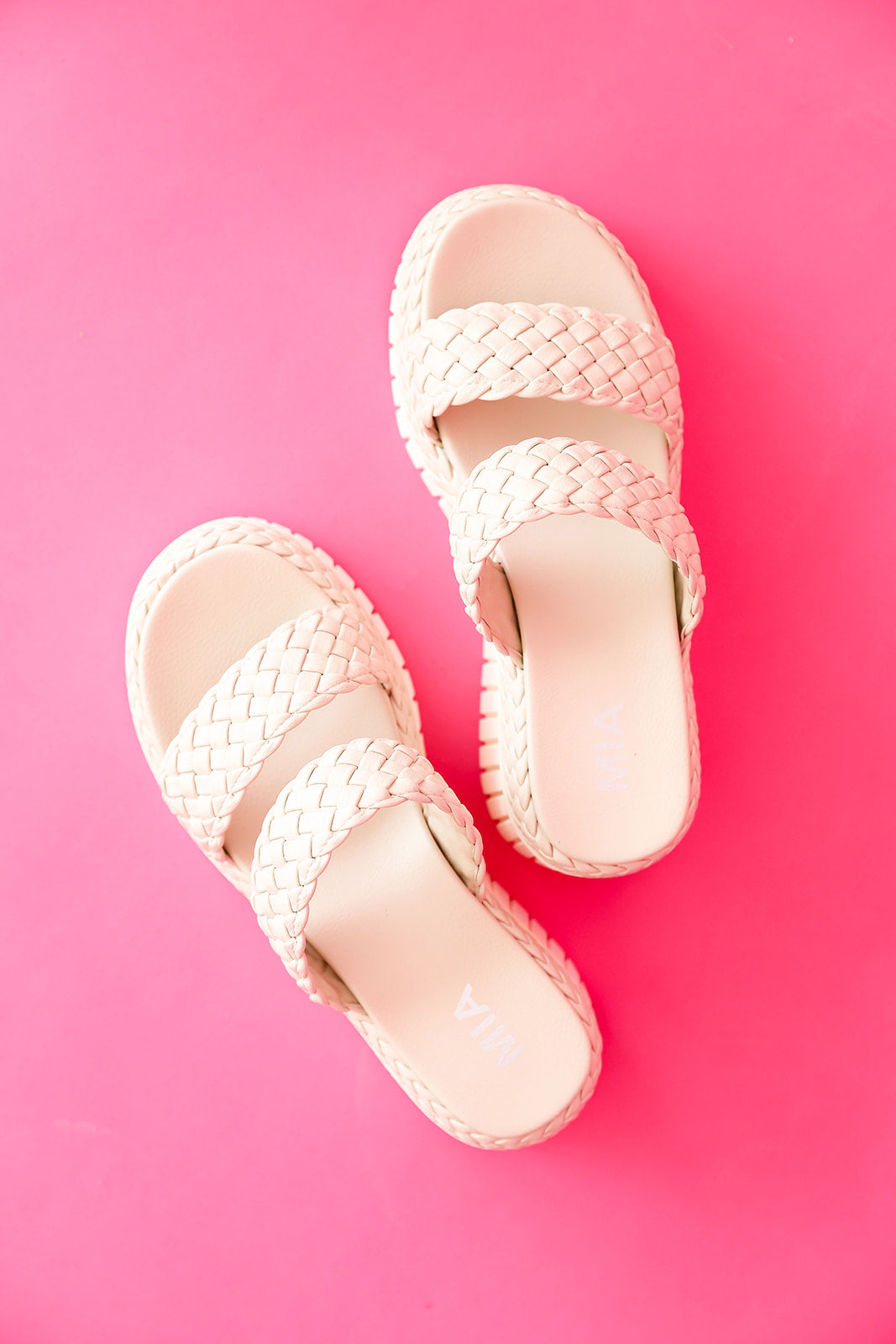 Ecru Braided Platform Shoes