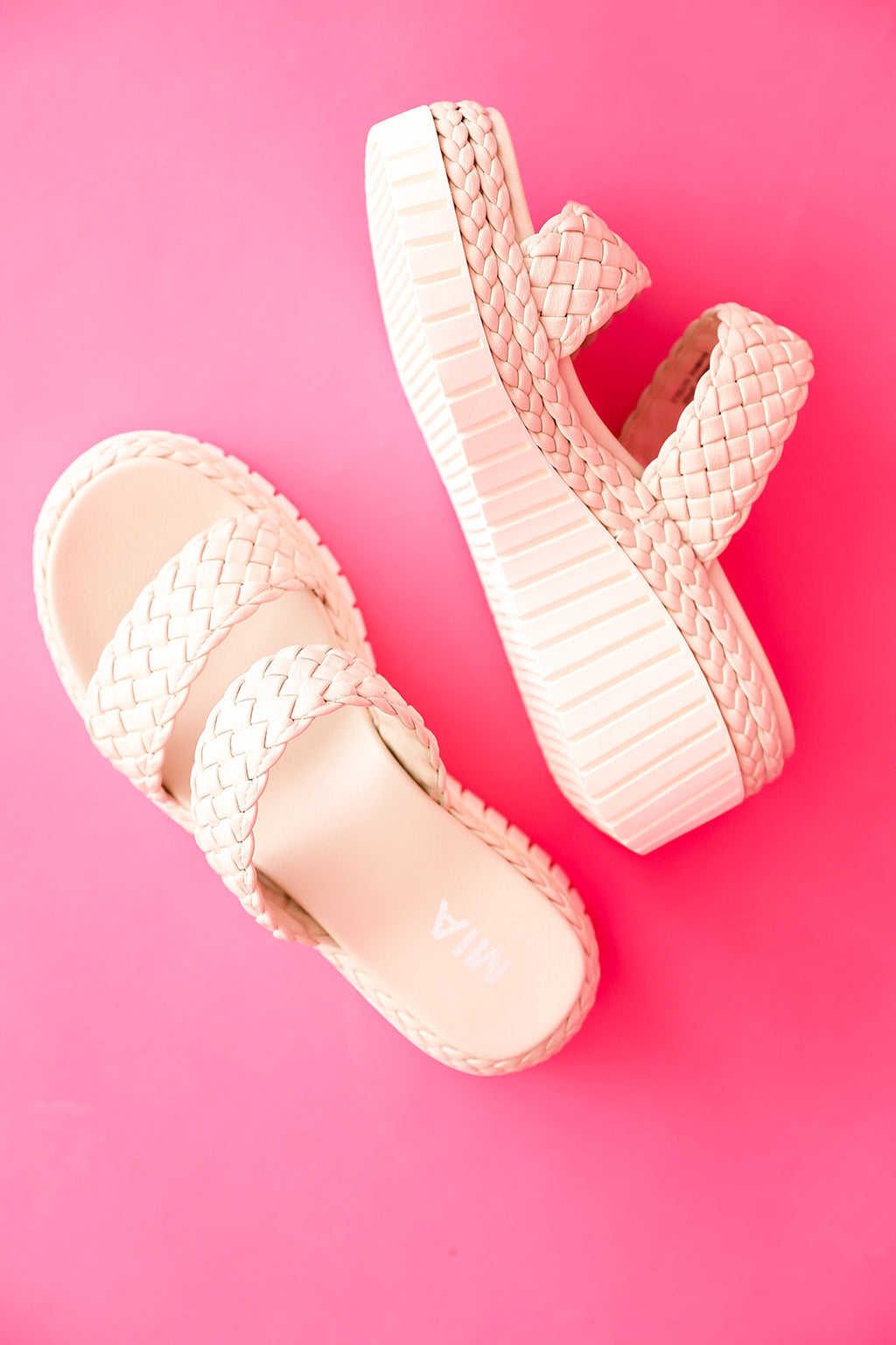 Ecru Braided Platform Shoes